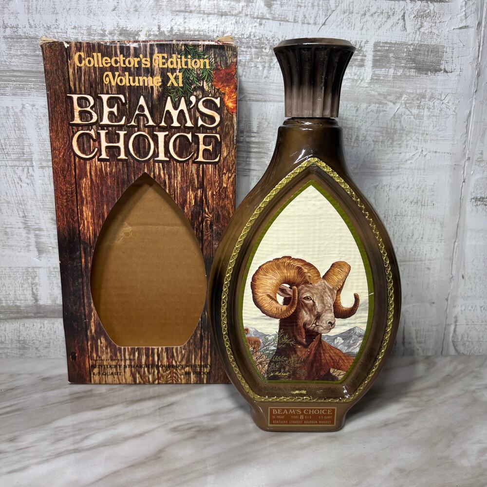Vintage Beam's Choice Bighorn Sheep Bourbon Decanter with Box